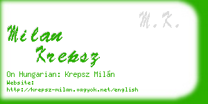 milan krepsz business card